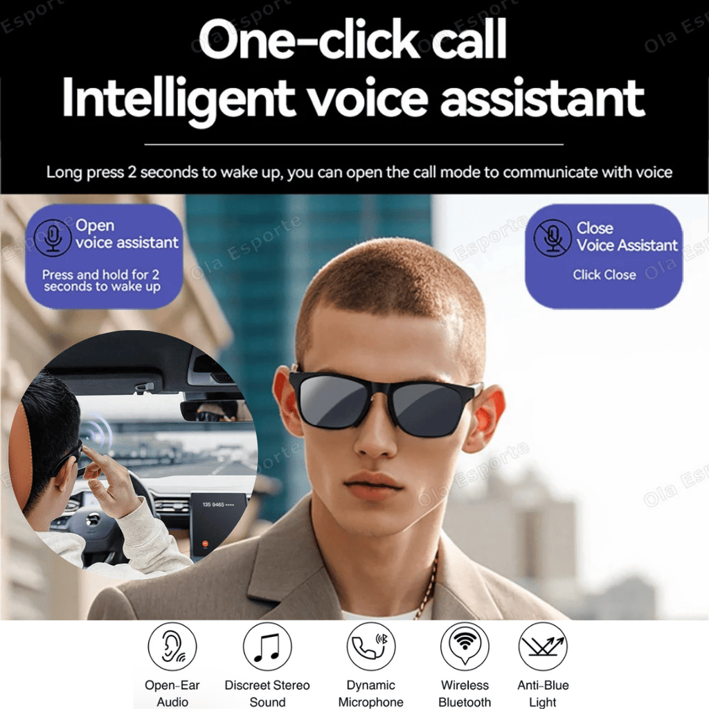 🎁Today Promotion Save 65% - Esports™ AI Powered Bluetooth Polarized Sunglasses